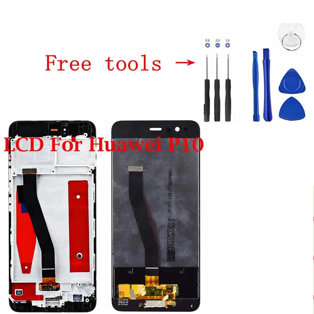 100% Оригинальный дисплей с корпусом запасные части для Huawei P10 ЖК сенсорным экраном