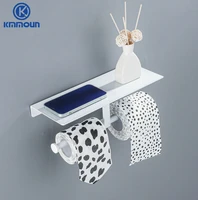 whiteblack paper holder bathroom hardware phone rack toilet shelf space aluminum paper rack