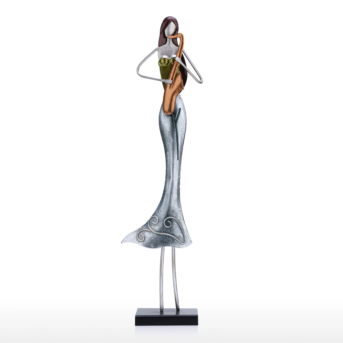 Tooarts Saxophone Player Ornament Iron Art Decor Handmade Craft Home and Desk Decoration Creative Modern Sculpture home decor | Дом и сад