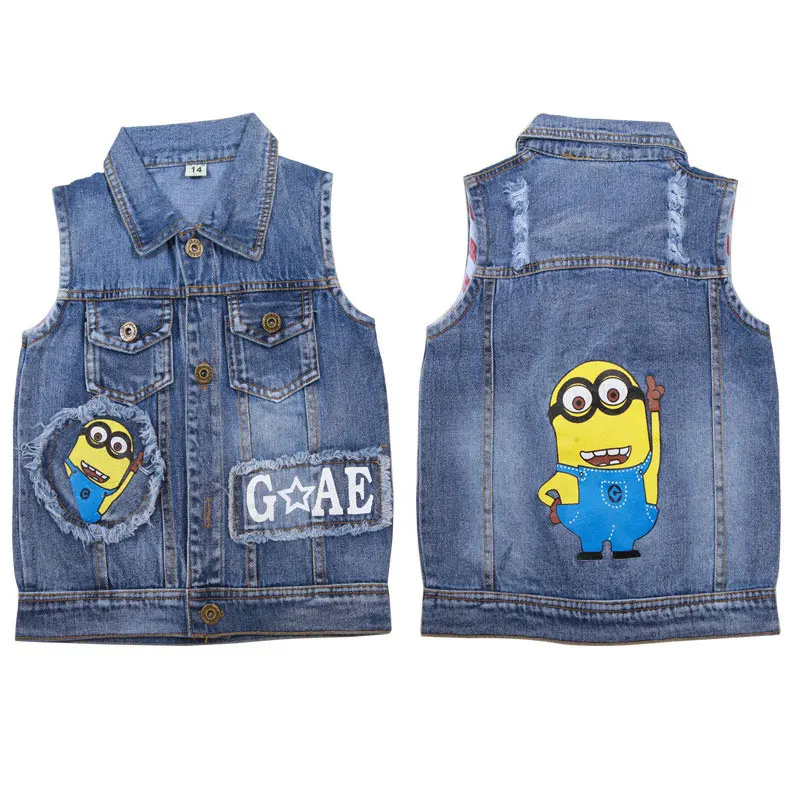 2019 г. Детский жилет с Микки Маусом джинсы для мальчиков и девочек джинсовые