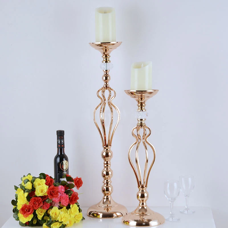 Золотые вазы с цветами домашние подсвечники стойки свадебные украшения