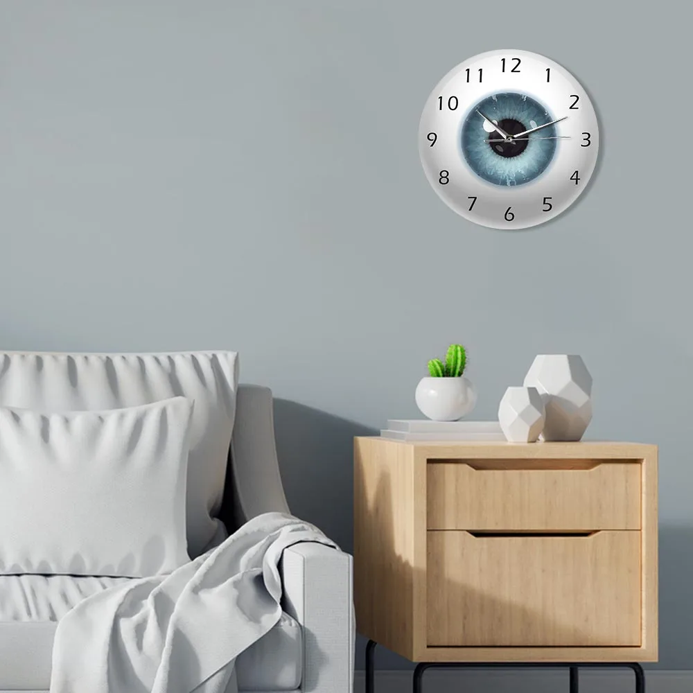 Beauty Contact Pupil Core Sight The Eye Eyeball with View Ophthalmology Mute Wall Clock Optical Store Novelty Watch Gift | Дом и сад