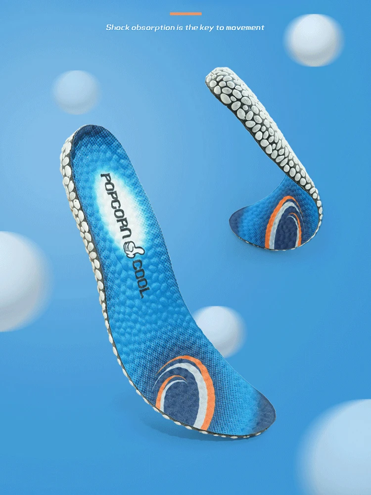 Baasploa 2021 Shoe Pad Soft Comfortable Elastic Insole Popcorn Insole Breathable Shock-Absorbing Insoles Men Women Fitnes