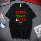 Мужские футболки Beats Rhymes Life футболка ATCQ A Tribe под названием Quest хип-хоп рэп родные языки хлопковая Футболка с круглым вырезом и короткими рукавами