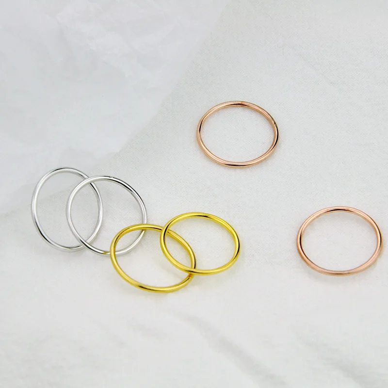 

OMHXZJ Wholesale HC88 European Fashion Hot Fine Woman Girl Birthday Party Gift Vintage Simple Slim 100% 925 Sterling Silver Ring