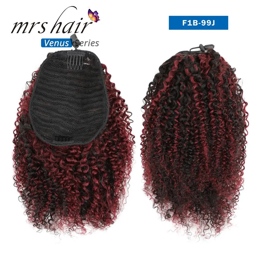MRSHAIR конские хвосты афро кудрявые пышные настоящие человеческие волосы для