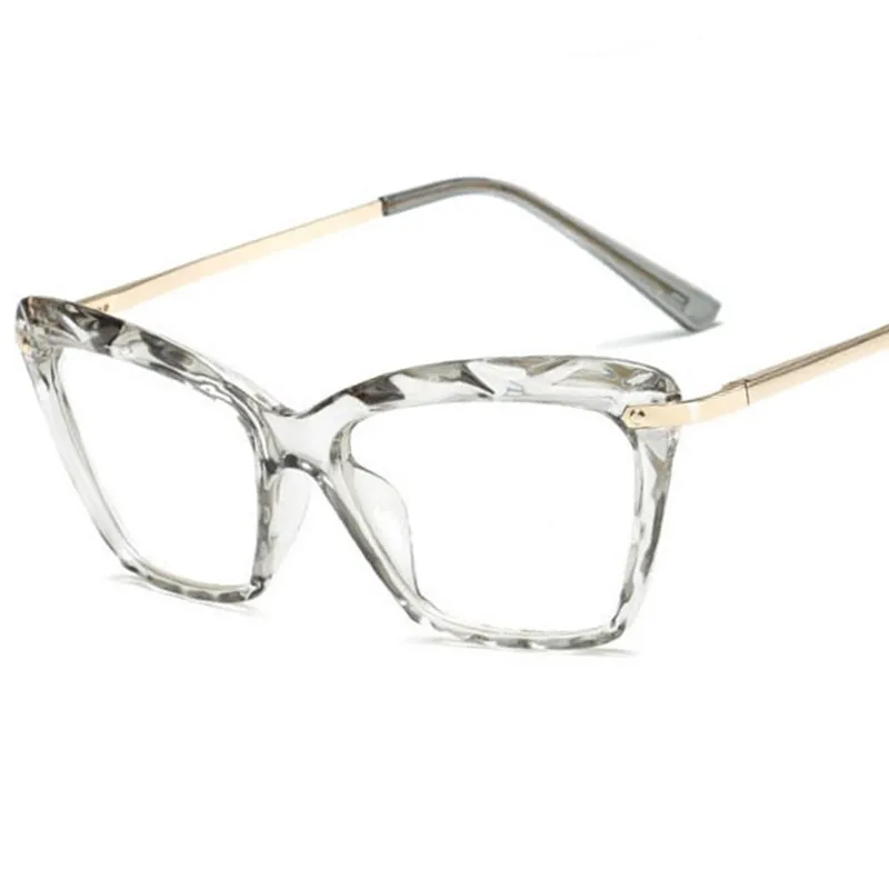 Очки кошачий глаз с прозрачными линзами модные квадратные очки в оправе женские