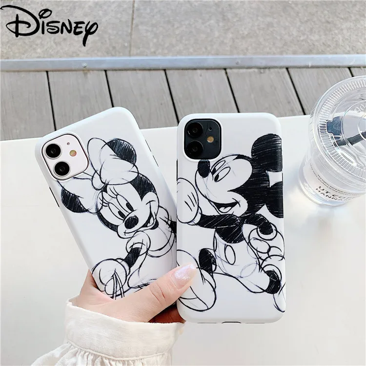 

Disney Mickey Mouse for IPhone 7/8P/X/XR/XS/XSMAX/11/12Pro Personality Black and White Graffiti Anti-drop Phone Case