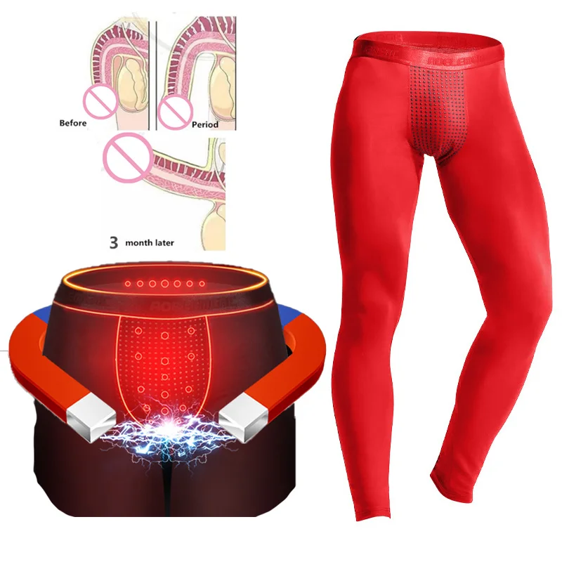 Man Winter Thermal Long John Underwear Magnetic Health Boxers Brethable Warm Leggings Erotic Lingerie Heated Insulated Pantyhose