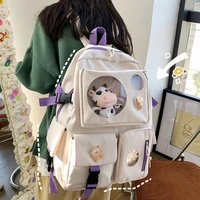multifunctional backpack canvas women cute backpacks cow pendant school bag backpacks shoulder bag girls school backapck female