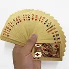 1 комплект с покрытыем цвета чистого 24 каратного золота игральных карт игры в покер колода Золотая Фольга покерный набор Пластик магические карты водостойкие карты магия настольные игры