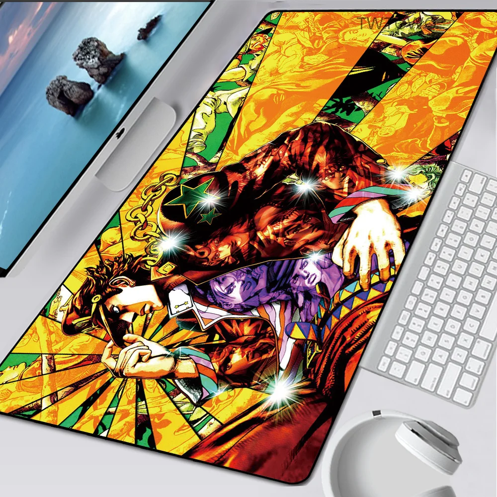 

Anime Gaming Mousepad XXL Laptop PC Computer Large Mouse Pad Locking Edge Rubber Keyboards Washed Desk Mice Mat for JOJO Fans