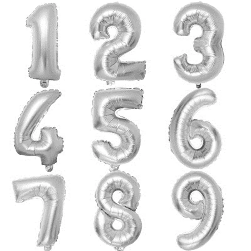 40 Inch Big Foil Birthday Balloons Air Helium Number Balloon Figures Happy Party Decorations Kid Baloons Balon | Дом и сад