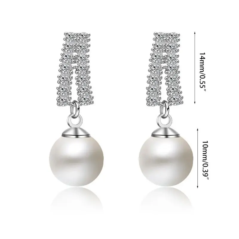 

Shiny Wedding Stud Earrings 925 Sterling Silver Earrings Jewelry For Women Friend Gift