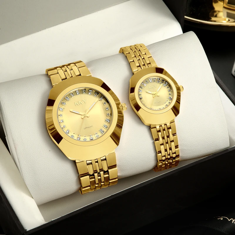 Reloj Mujer KKY Brand Hot Gold Sale Couple Watches Men Women Valentine Birthday Wristwatch Special Gift Dropshipping Clock 2021