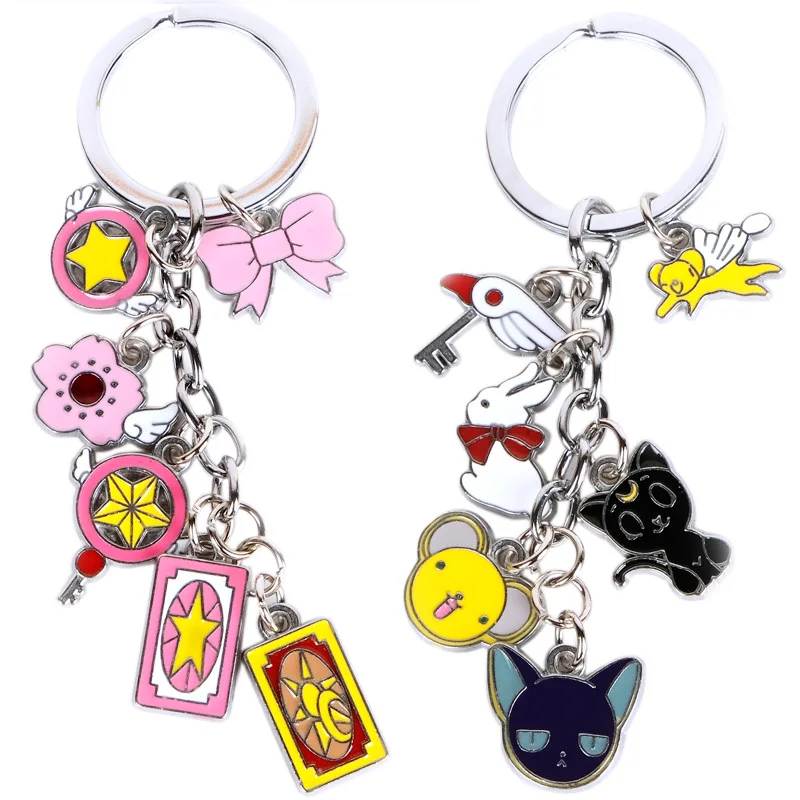Брелки для карт с подвеской Сакура 6 подвесок металлические брелоки в виде