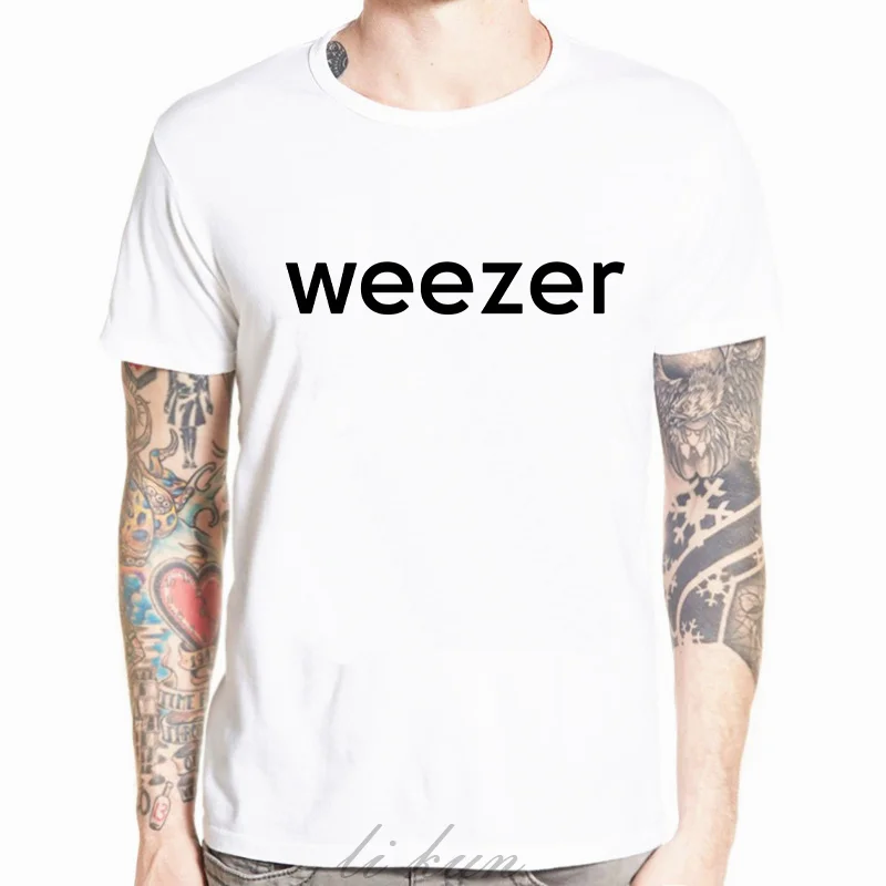 

Weezer Rock Music Mens Men T Shirt Tshirt New Short Sleeve O Neck white Casual T-shirt Top Tee