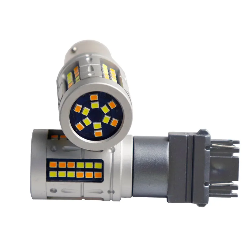 Двухцветные Автомобильные Светодиодные поворотники 1157 bay15d 72 SMD 2016 3 6 W 7443 W21/5W 3157 DRL