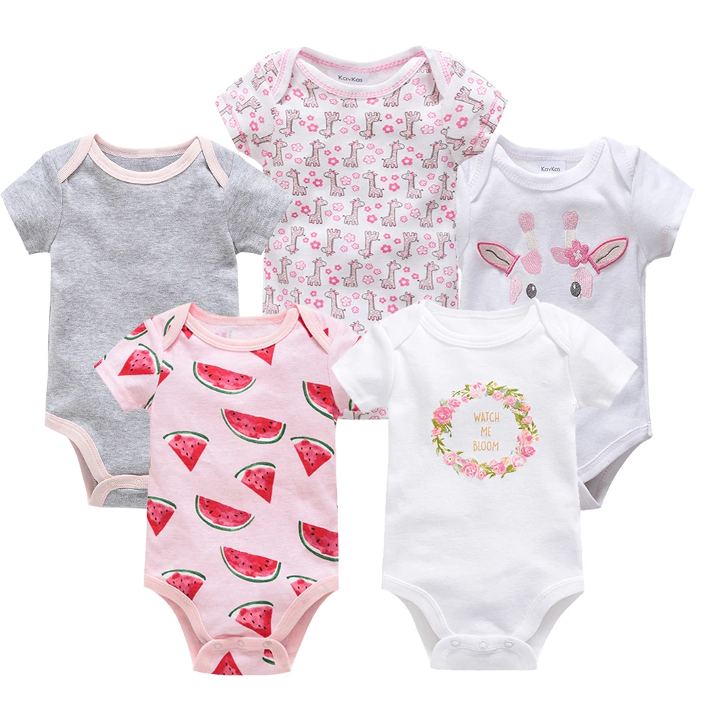 Honeyzone/5 шт./лот; боди для новорожденных; одежда с короткими рукавами; bebe; летняя одежда для мальчиков и девочек; одежда с принтом животных из мультфильмов для младенцев