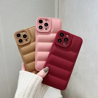fashion brand down jacket phone case for iphone 13 pro max 12 11 x xs xr 7 8 plus se 2020 puffer soft silicone shockproof cover