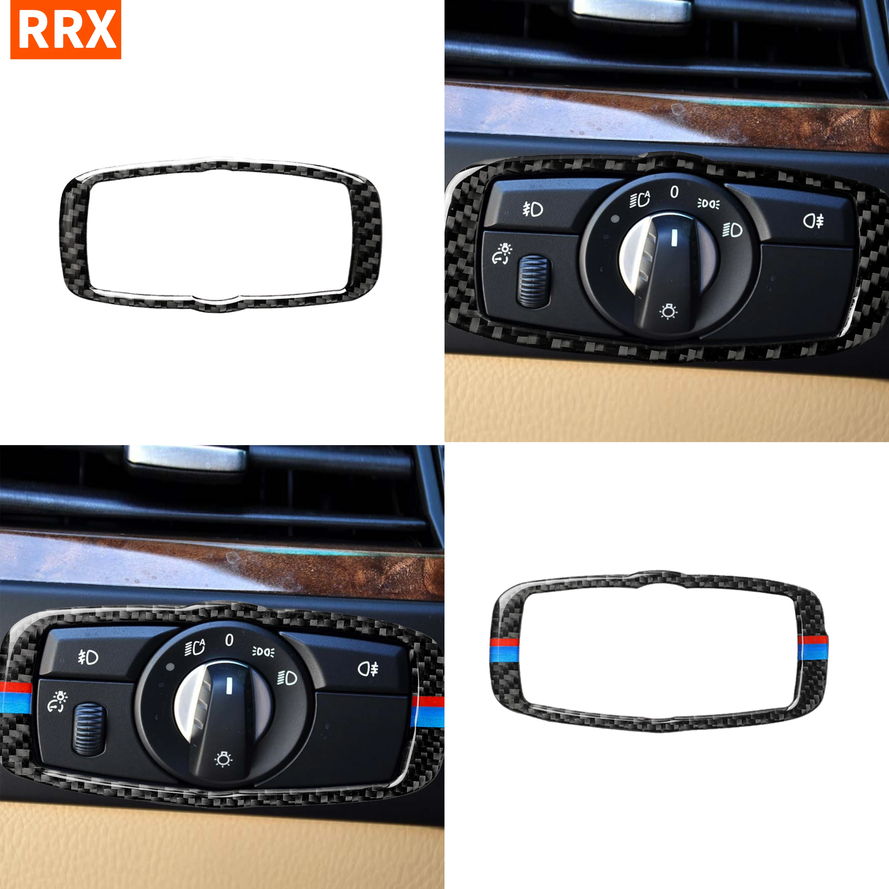Для BMW X5 E70 X6 E71 2008 2013 5 серии E60 2010 углеродная кнопка переключателя фары рамка