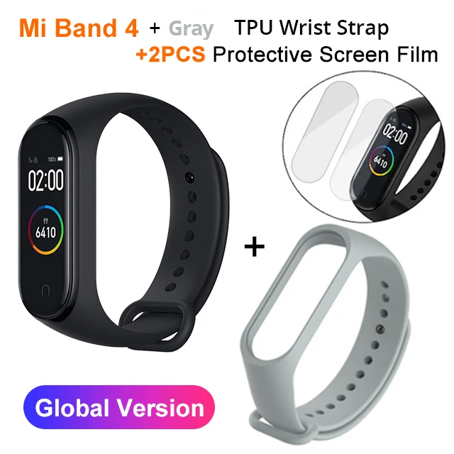 miband4 N Gray Strap Новейший Xiaomi mi band 4 смарт фитнес браслет Bluetooth 5,0 цветной экран 135 мАч 50 м плавание mi ng водонепроницаемый - Цвет: miband4 N Gray Strap