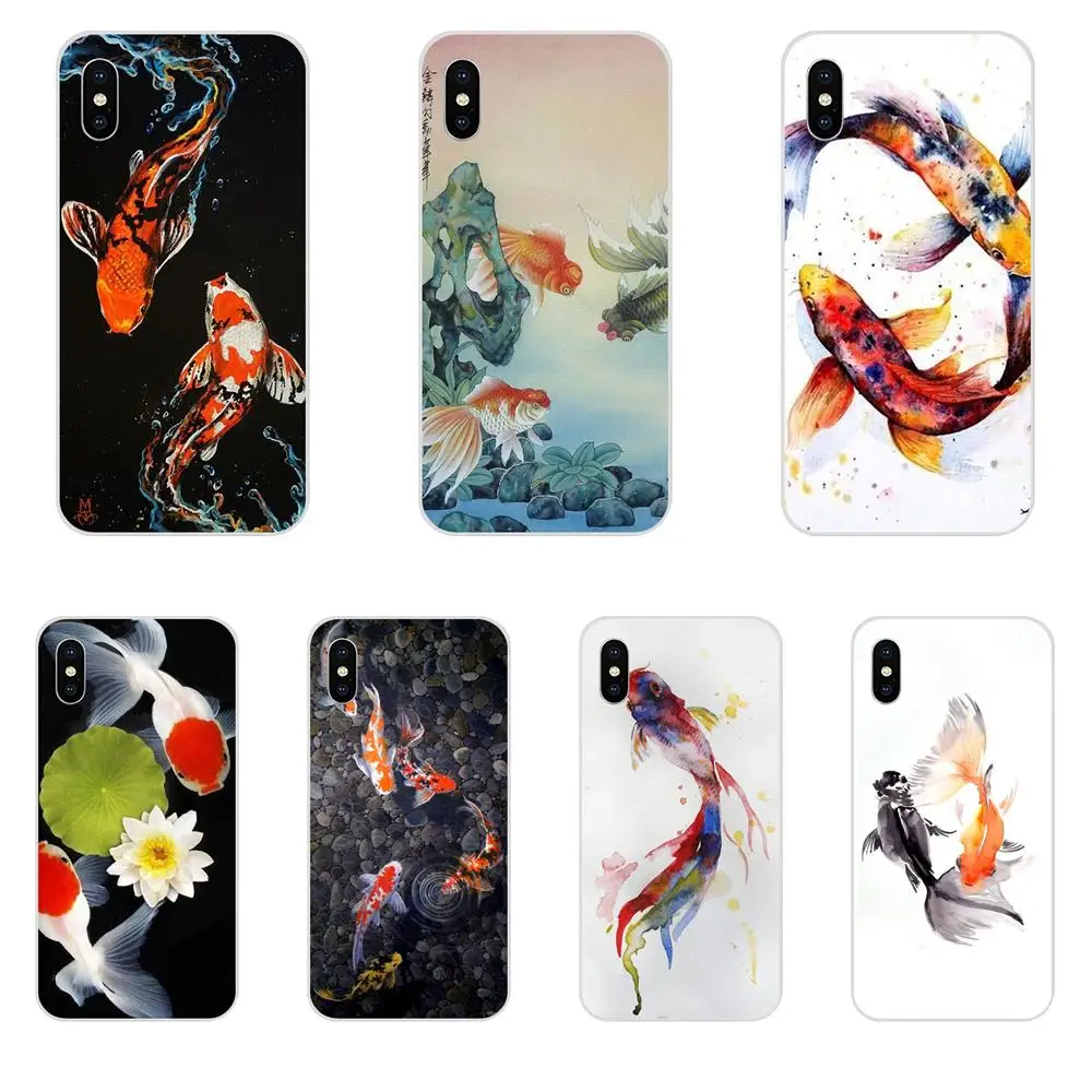 Акварель Koi Рыбы Картины для htc Desire 530 626 628 630 816 820 830 один A9 M7 M8 M9 M10 E9 U11 U12 жизнь плюс |