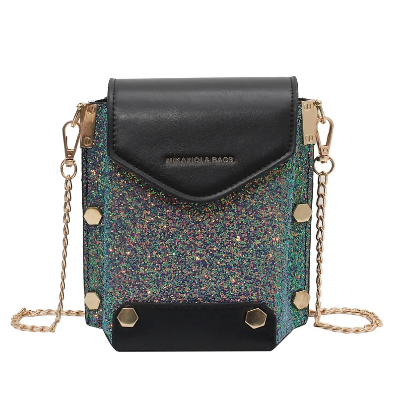 

Bling Mini Crossbody Bags Flip Shoulder Handbags and Purse Female Messenger Pouch PU Leather Handbags Women Bags Designer