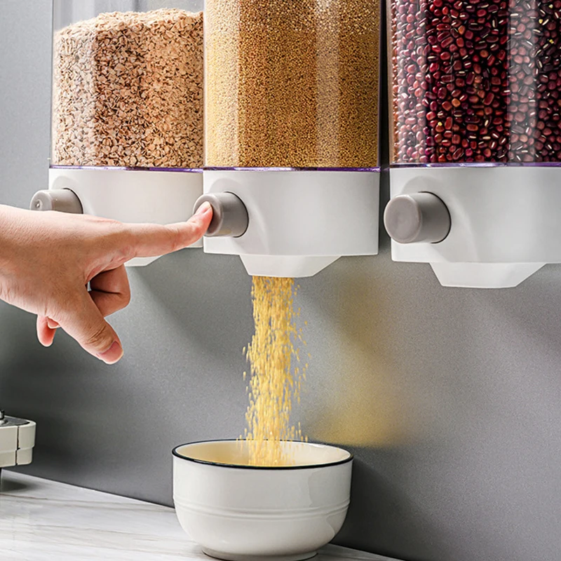 

Настенный дозатор зерновых бобов, прозрачный контейнер для хранения сухой пищи