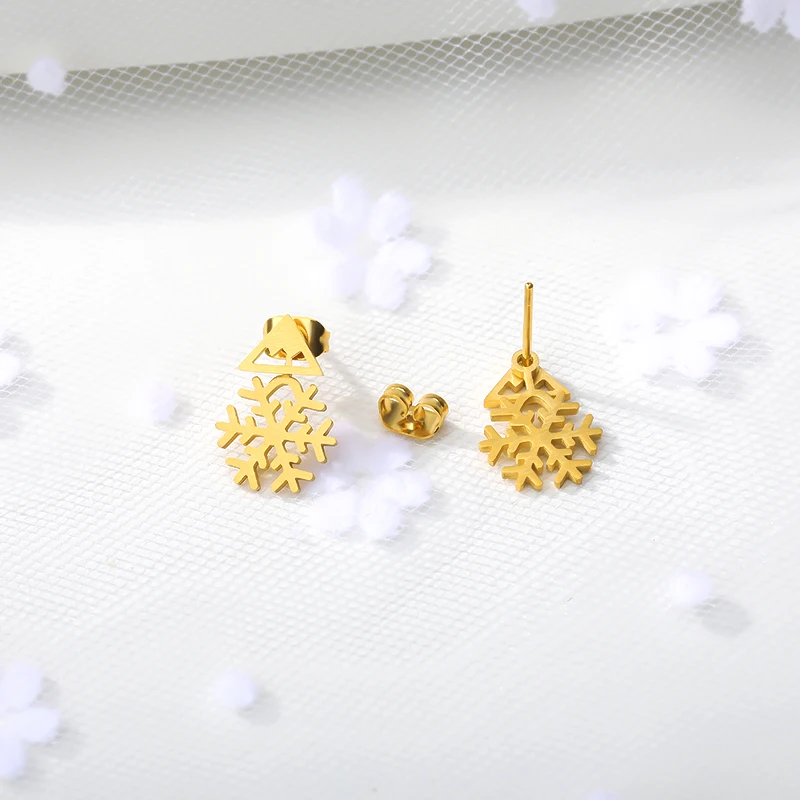 Модные милые зимние креативные серьги в виде снежинок для женщин ювелирные изделия девушки цветок на удачу