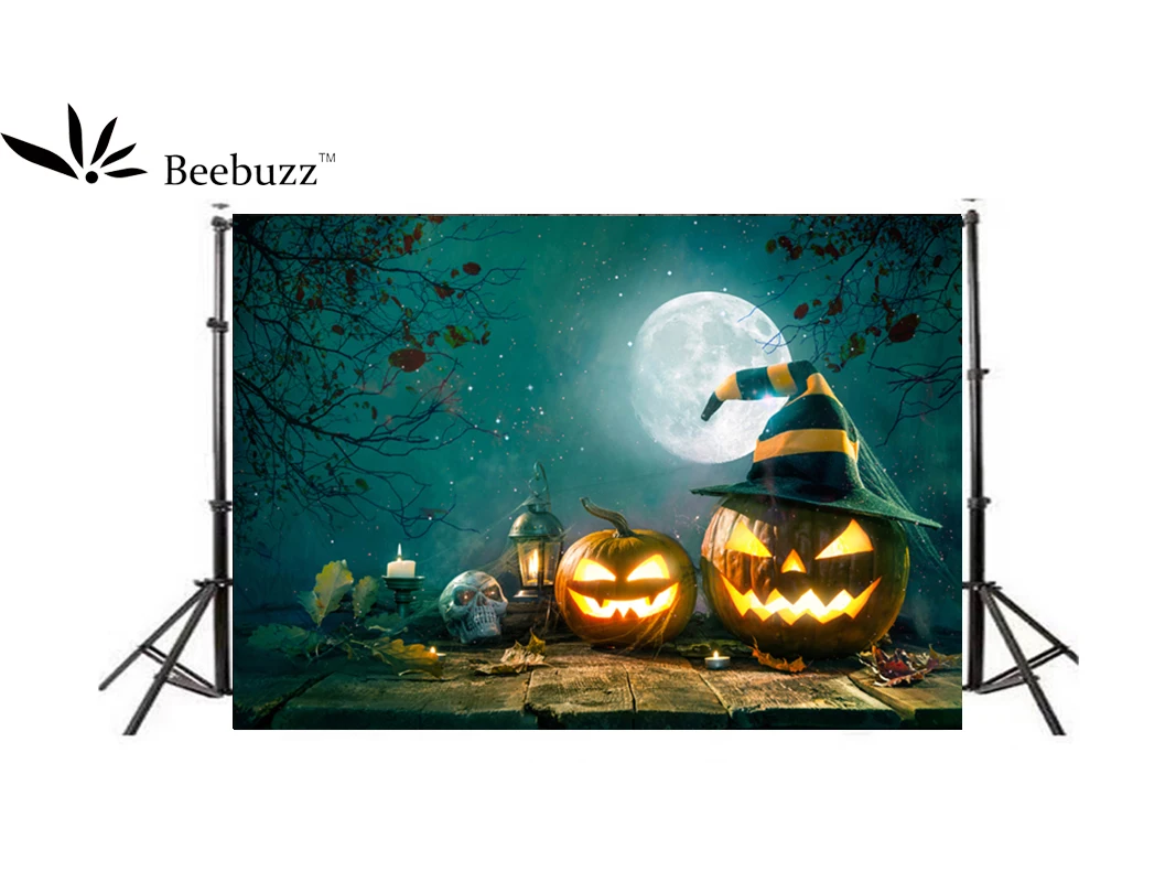 

Beebuzz фон для фотосъемки Хэллоуин ночь Тыква головы украшения фон