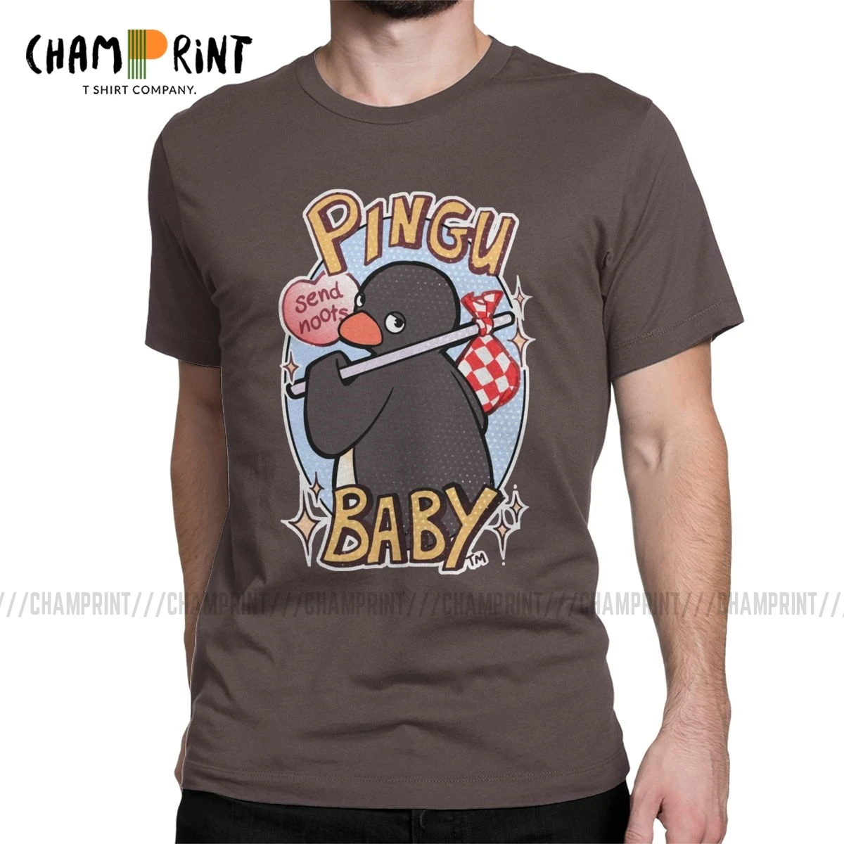 Мужские футболки Pingu с забавным мультяшным рисунком пингвина Винтажная футболка