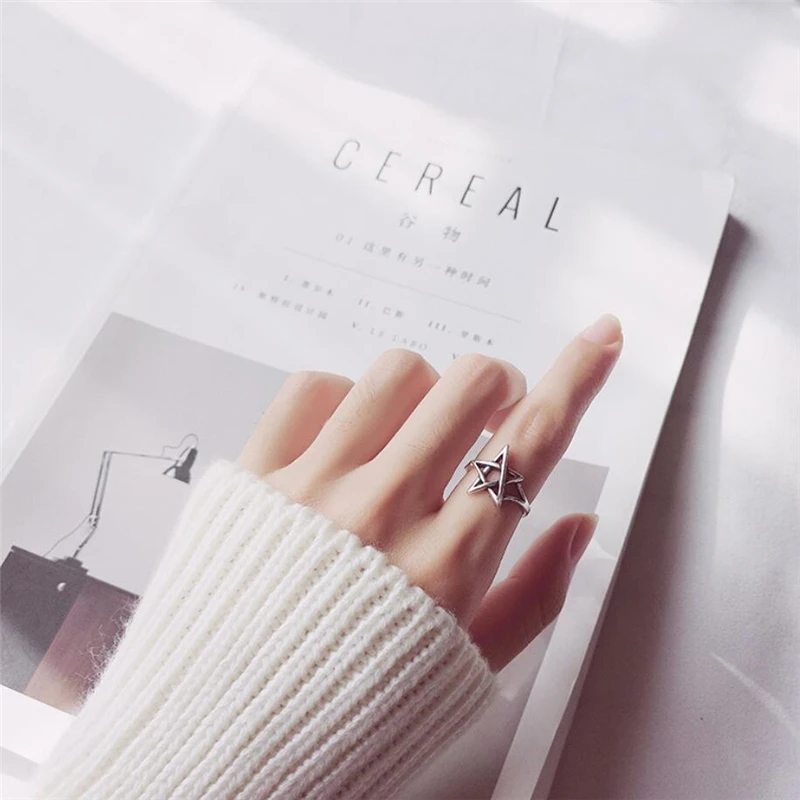 Женские ажурные Открытые Кольца SRI331 из тайского серебра 925 пробы в стиле ретро с