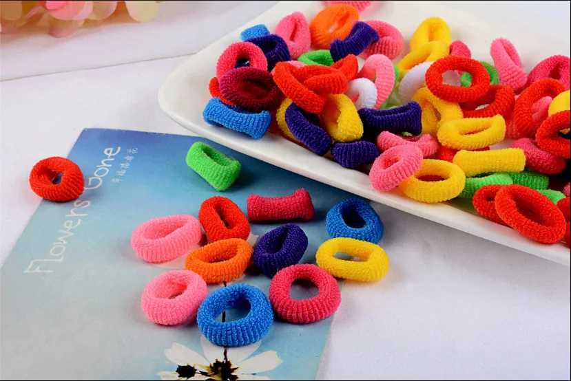 100 шт./лот Разноцветные Одноразовые резинки для волос детей милые аксессуары