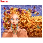 5d Алмазная мозаика красивая девочка Сделай Сам Алмазная мозаика Вышивка Полный дисплей квадратная Картинка из страз очаровательные бабочки