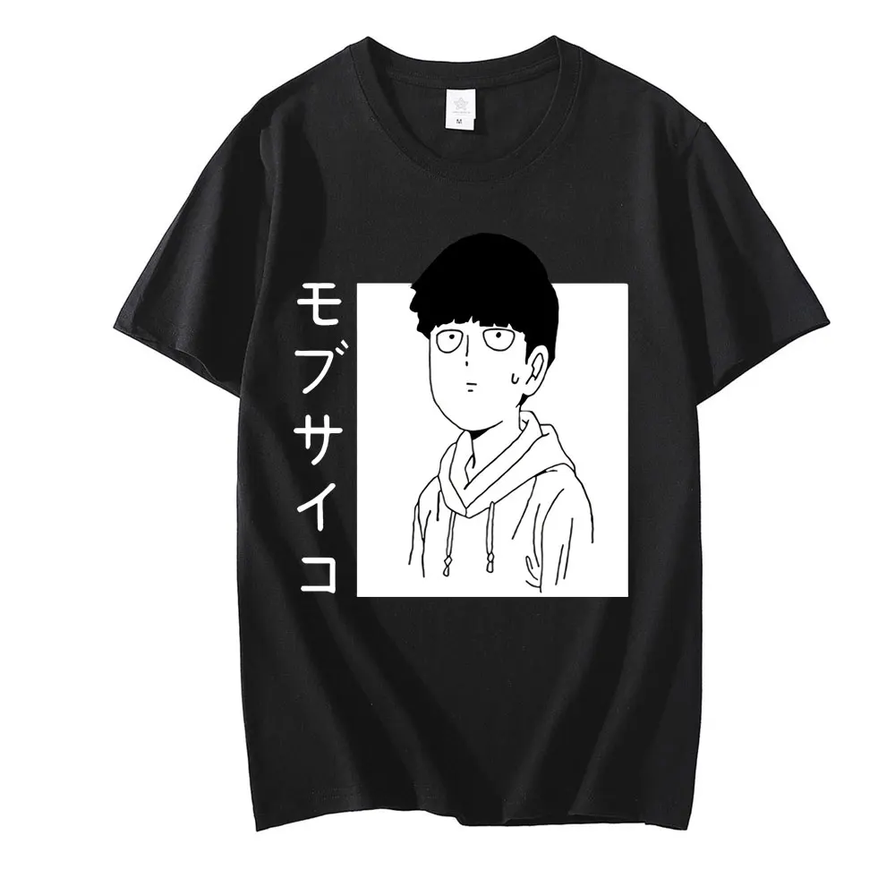 

Mob Psycho Streetwear Cotton Casual T-Shirts Summer 100 T-Shirt Short Sleeves Harajuku Tee Shirt Men Women Anime Tshirts