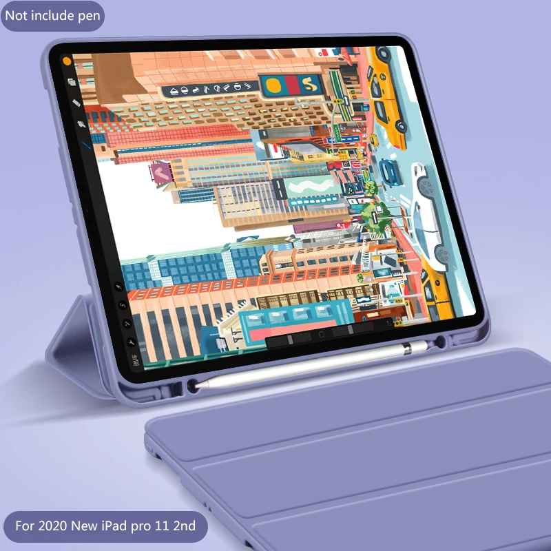 Чехол для iPad M1 Pro 11 чехол 2021 12 9 дюйма с держателем карандаша тройного сложения