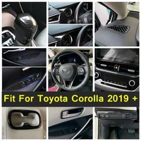 carbon fiber color interior accessories for toyota corolla 2019 2022 car speed gear shift head water cup holder cover trim