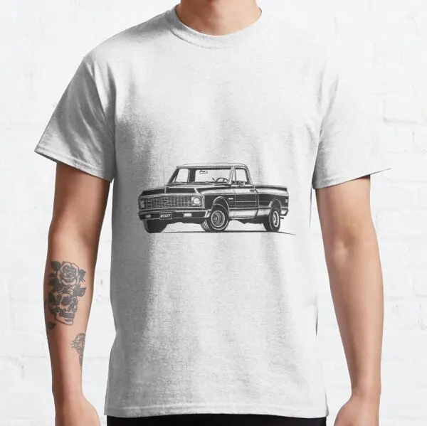 Мужская классическая футболка Chevrolet Chevy c10 1972|Мужские футболки| |