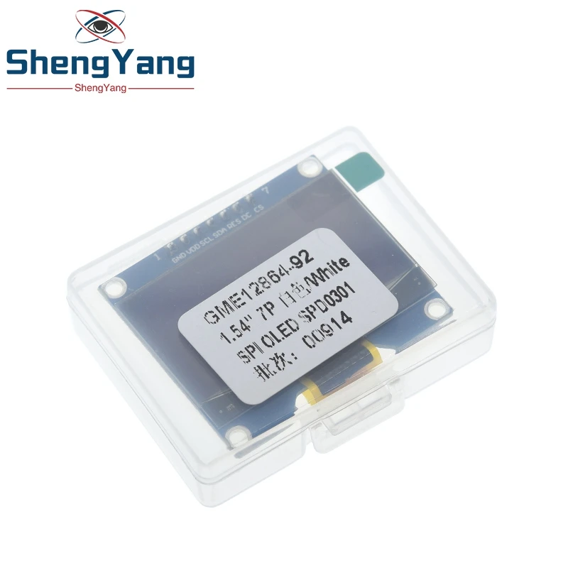 TZT 1.54 inch 7PIN White Blue OLED Screen Module SSD1309 Drive IC Compatible for SSD1306 SPI Interface 128*64 | Электронные