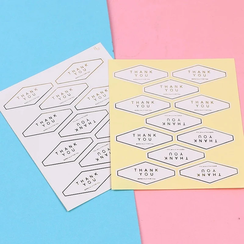 110 шт белый Горячее тиснение многоугольник спасибо Уплотнительная наклейка s