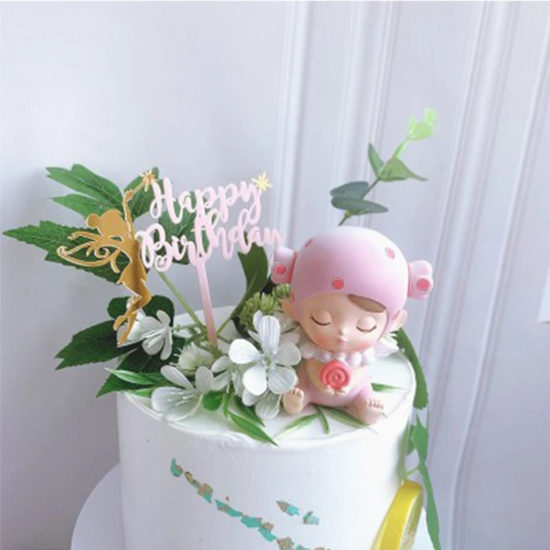 Волшебный цветок сказочный акриловый Топпер для торта макарон цветная сказочная