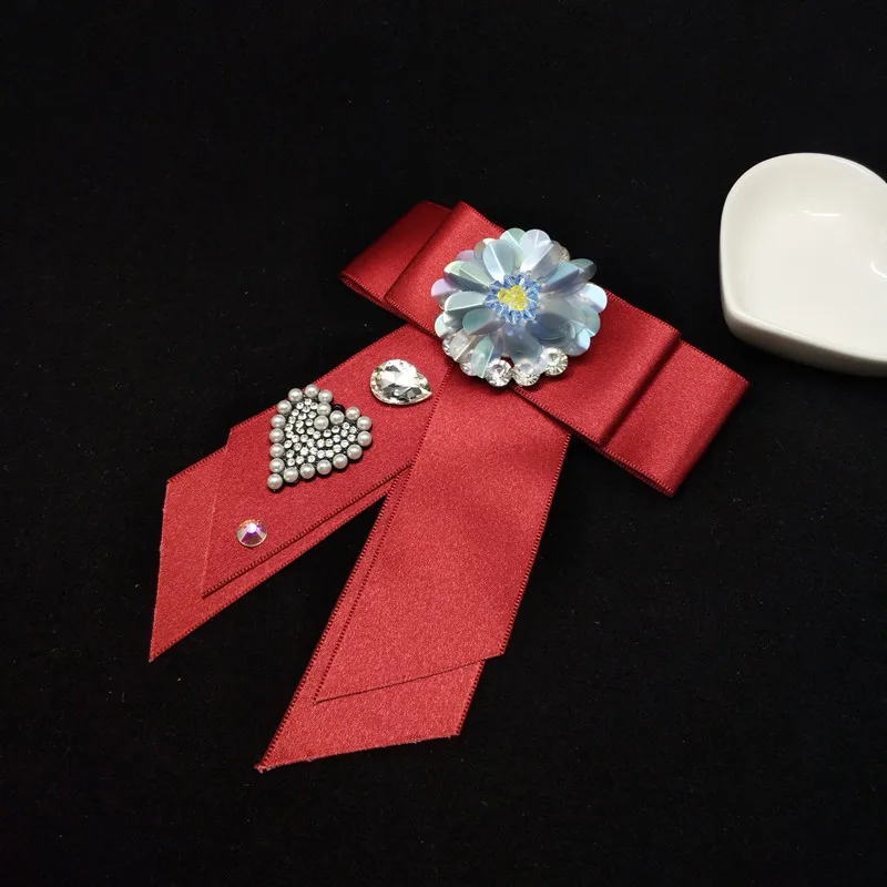 Разные стили ленты с бантом брошь на воротник Аксессуары для галстуков длинная