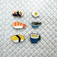 cartoon ramen sushi enamel pins cute japanese foods tonkotsu noodles brooches denim shirt collar lapel pins badge jewelry gifts