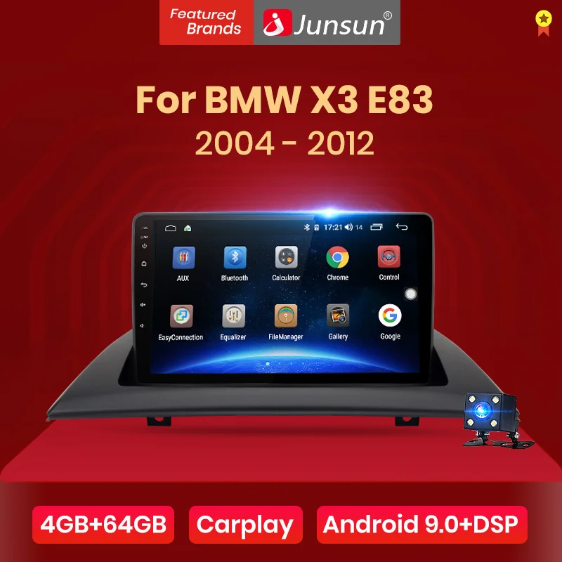 Junsun V1 pro 4G + 64G CarPlay Android 9 0 DSP для BMW X3 E83 2004 2012 автомобильный Радио Мультимедийный