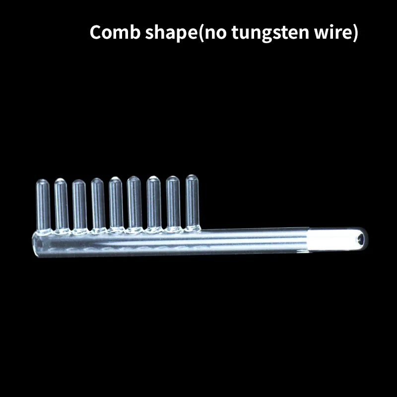 Comb (without tungst 7Tpye стекло Сменные трубы для высокочастотной электротерапии красота лучей палочка электроды фиолетовый луч палочка массажер пятновыводитель - Цвет: Comb (without tungst