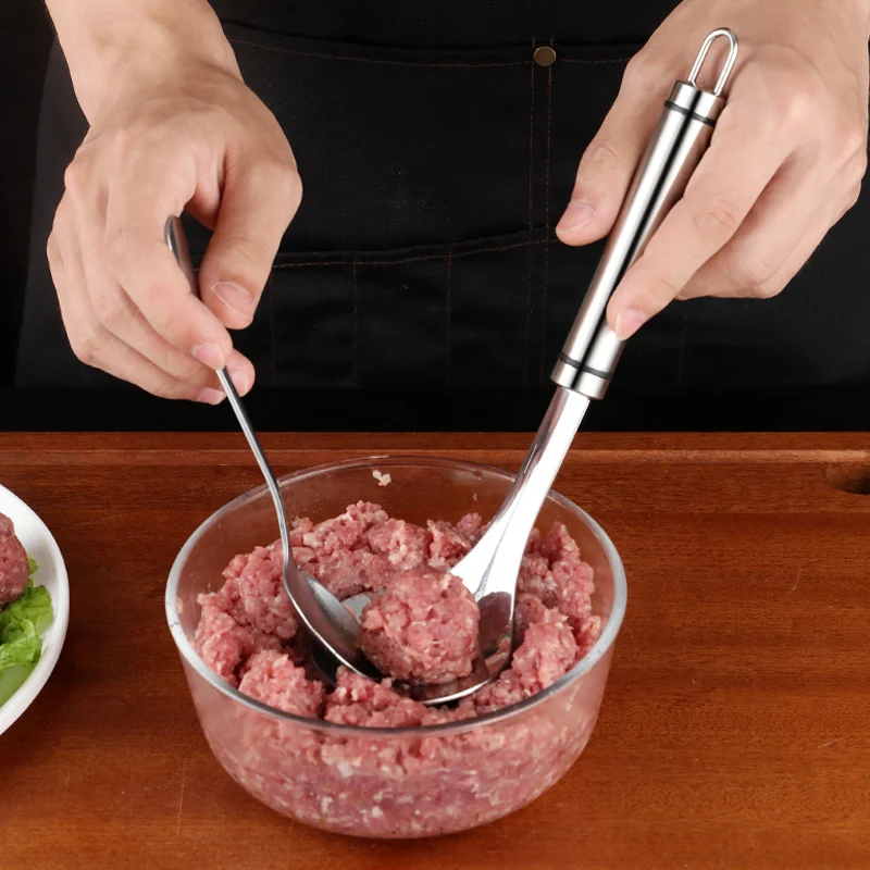 304 Stainless Steel Pressure Meatballs Spoon Kitchen Creative Gadgets Fish Shot Cooker DIY Meatball for Making Maker | Дом и сад
