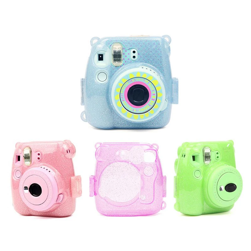 Яркий защитный чехол с блестками плечевым ремнем для камеры Fuji Fujifilm Instax Instant Mini 9 8
