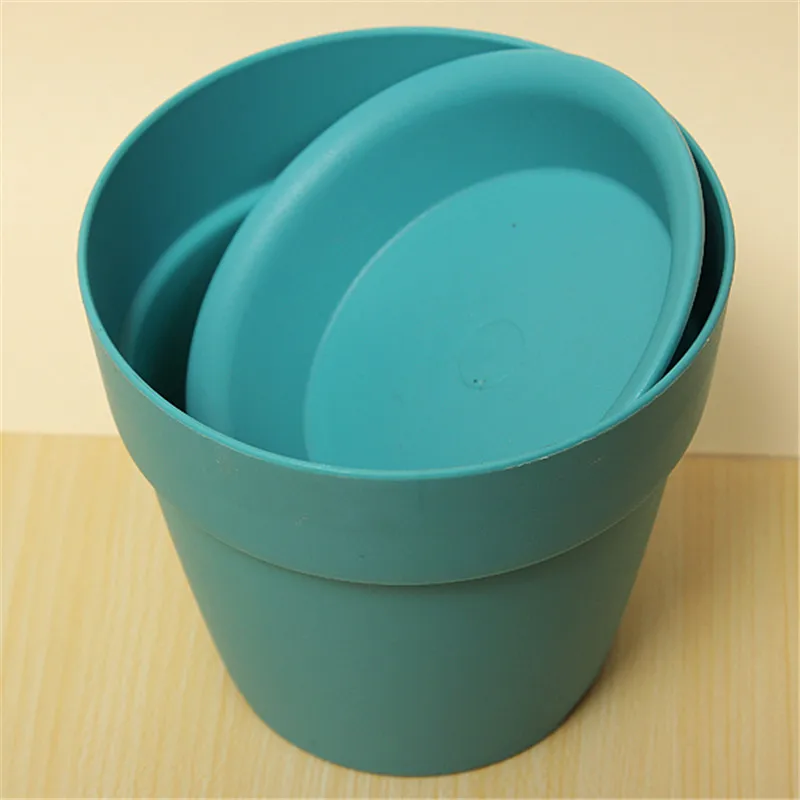

1 Pc Resin Plastic Flower Pot with Tray Garden Plant Pot Planters for Succulents Farmhouse Home Decor Succulent Plant Pot