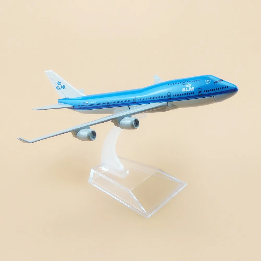 16 см металлический летательный аппарат Φ KLM B747 дыхательные пути Боинг 747 400